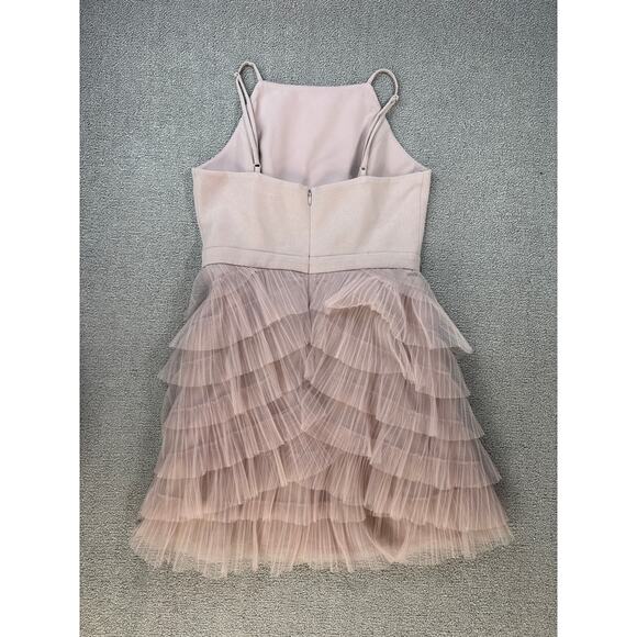 BCBGMAXAZRIA Casandra Dress Mini Tulle Balletcore Sepia Size 4 - Picture 4 of 11